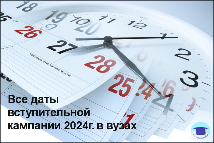 Сроки вступительной кампании 2024г. в вузах